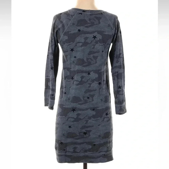 MONROW Blue Camo Stars Sweatshirt Long Sleeve Dress Women’s Size XS - Picture 6 of 9